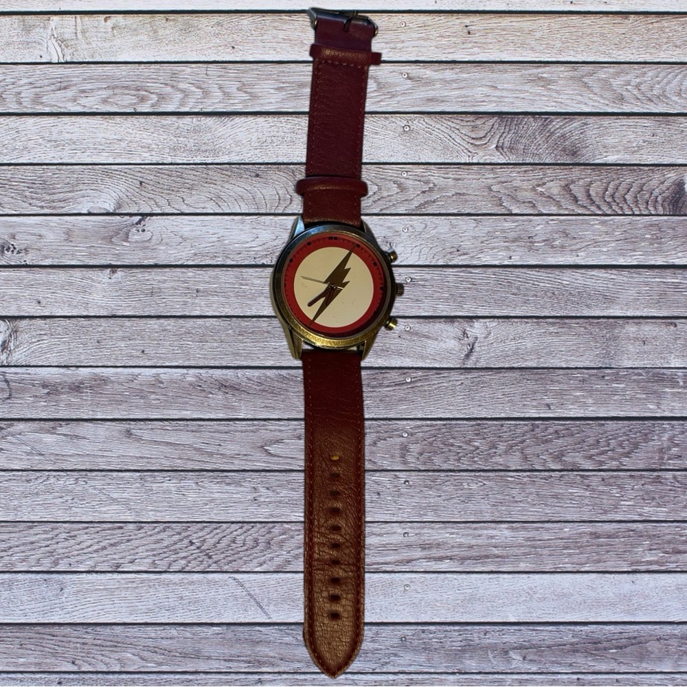 DC Comics The Flash Watch Leather Look Band Novelty Batman Universe Christmas